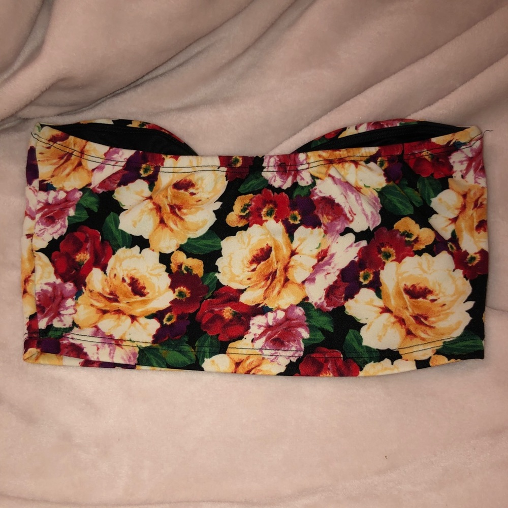 Bow floral crop top